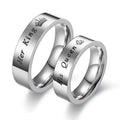 Trend Temperament Wedding Stainless Steel Ring Gold Plated for Couples Valentine's Day Hisqueen King Fashion Jewelry Accessories