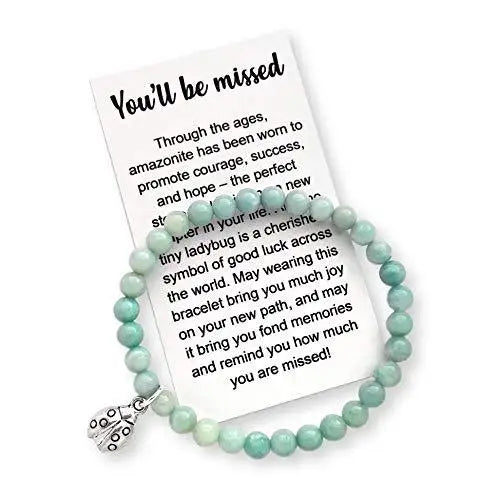 Hot Selling Natural Stone Jade Bracelet Ladybug Pendant Gemstone Bracelet for Women