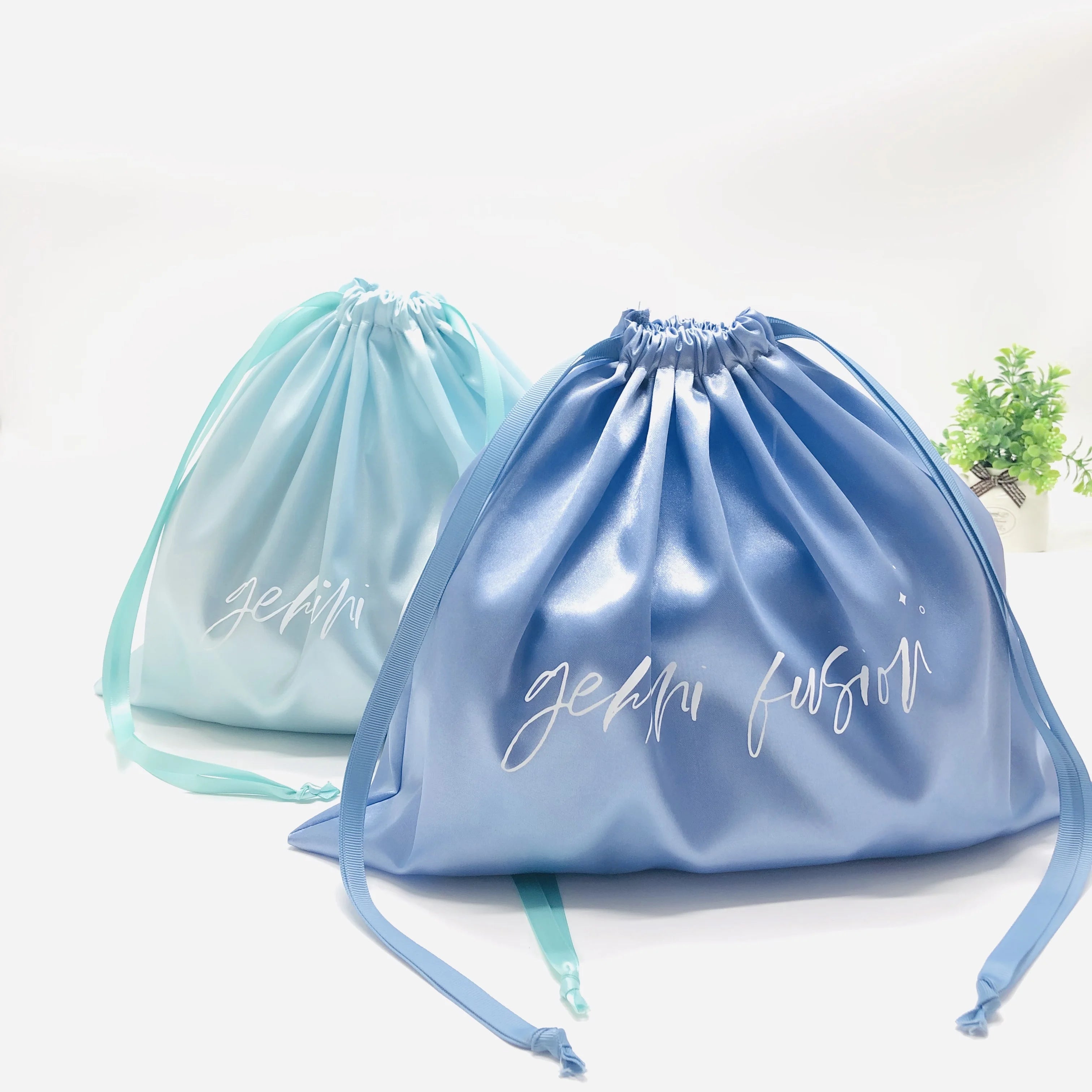 Custom Brand Logo Satin Wig Packaging Bag Hair Extension Storage Pouch Swimsuit Underwear Packaging Dust Silk Pouch