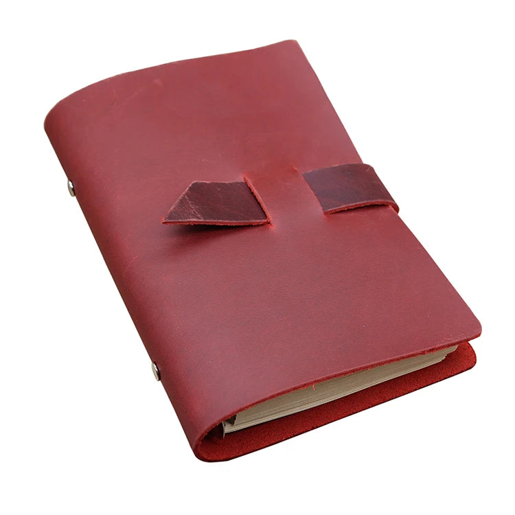 Handmade Creative Stamping Logo Vintage Genuine Leather Diary Writing Notebook 6 Ring Binder Travelers Journal Organizer/Planner