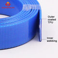 Custom Blue PVC TPU Coated Nylon Webbing 2mm Thick and 20mm Wide Stink-Proof Strong Easy to Clean and Waterproof