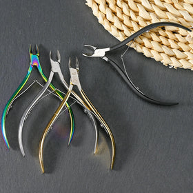 4 Colors Manicure Tools Nail Scissors Gold Stainless Steel Nail Cuticle Nipper Dead Skin Removal Manicure Dead Skin Scissors