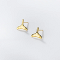 Wholesale 925 Sterling Silver Fine Stud Earrings Fashionable Gold Girl Animal Design Sweet Fishtail Piercing Jewelry for