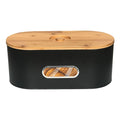 Bread Bin Wooden Lid Bread Storage Container  Handle Modern Bread Box Modern Metal Box