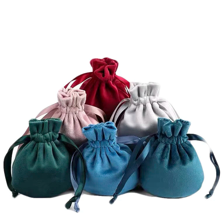 New Design Promotional Small Luxury Dust Bag Custom Velvet Jewelry Drawstring Pouch Bag Drawstring Gift Bags