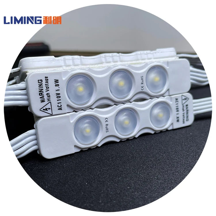 High Power Super Brightness 200LM 3 LEDS Waterproof IP68 Injection SMD 2835 1.5W AC 110V 220V Led Module for Advertising Signage