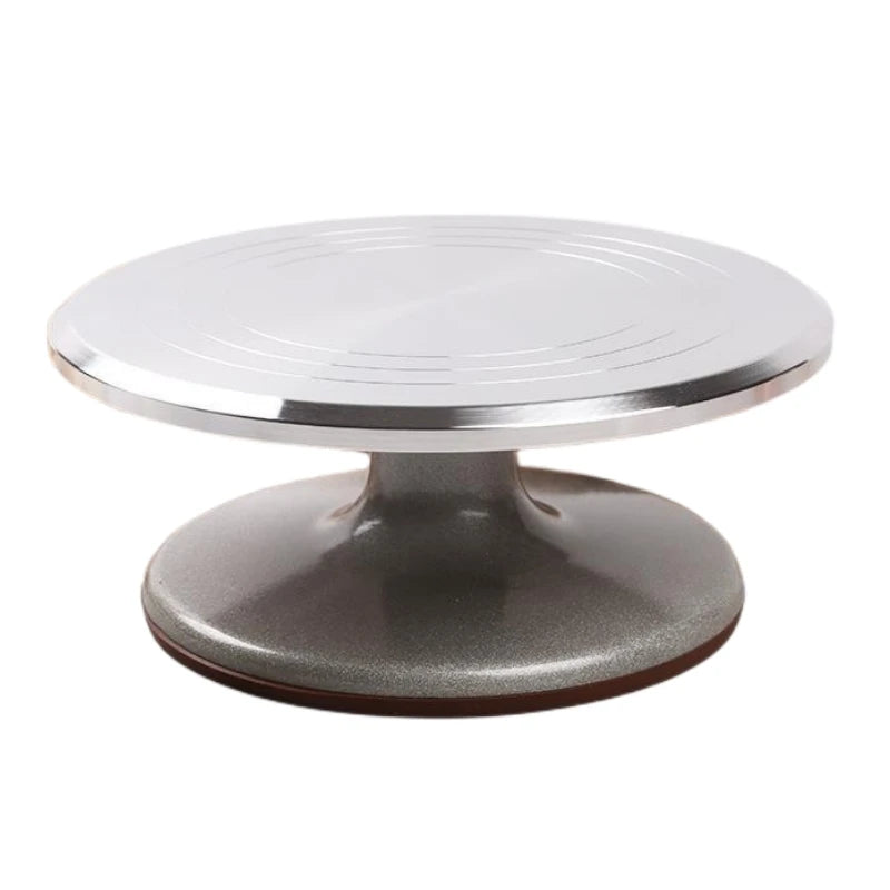 12 Inch Aluminium Alloy Revolving Cake Stand | Non-Slip Rotating Turntable for Decorating Sturdy Smooth Spinner