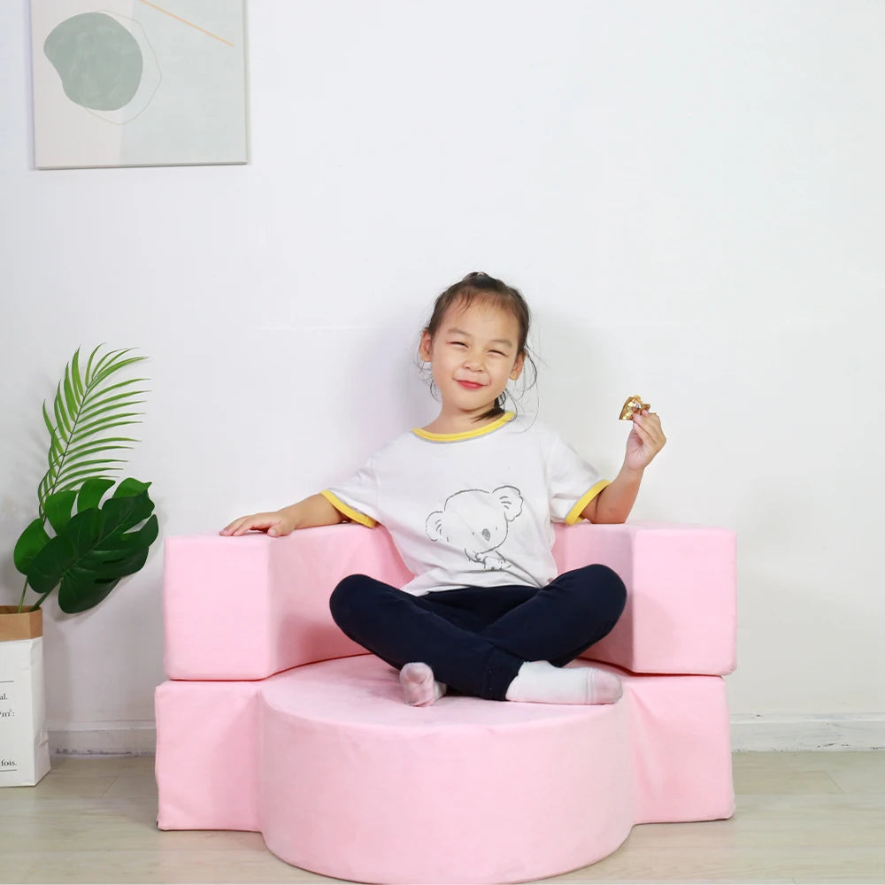 Best Choice High Density Foam Single Seat Living Room Corner Sofa Furniture Sectional Kids Play Couch With Removable Slipcover