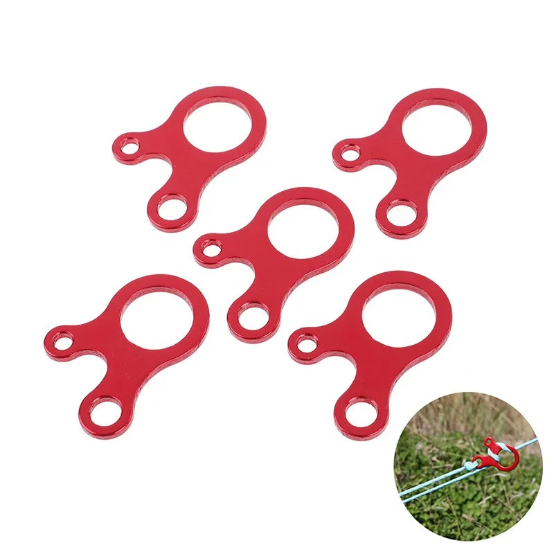 JW-061 Outdoor Aluminum Wind Rope Buckles 3-Hole Cord Strap Tensioner Adjustable Snail Hook Buckle