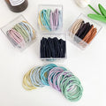 50 Wholesale Custom Logo Girls Hair Accessories Rubber Bands High Stretch Durable Non Slip Spiraedl Hair Tie With Box Packaging