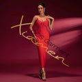 Ocstrade Banquet Vestidos Elegant Luxury Evening Dress Beaded Sleeveless Cut Out Roupa Midi Robes Red Bandages Maxi Dress Woman