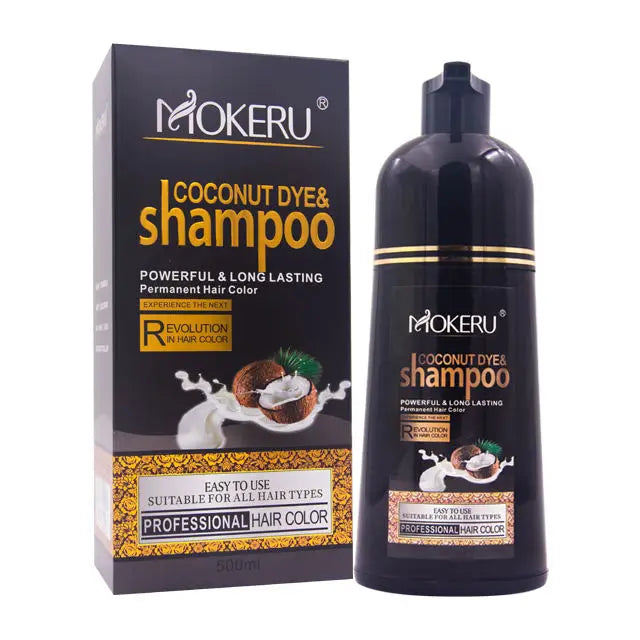 Mokeru Professional Hair Color Dye Black Magic Shampoo with Coconut Oil Dark Brown Fashion Cream Manufactured by Mokeru