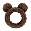 Spa Headbands for Women Girls Face Washing Makeup Cute Bear Ears Hair Bands Korean Elastic Fluffy Beauty Accessories Brown