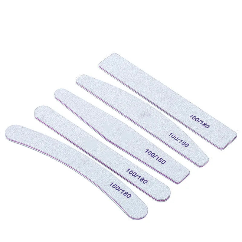 Wholesale High Quality Professional Nail Art Half Moon Nail File 100 /180 Sandpaper Polishing Nails Manicure Tools