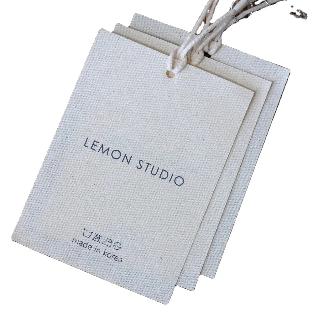 2025 Best Sale Tag Luxury Recycled Garment Labels Printing Own logo Pure Cotton Labels Dress Luxury Card for Clothing