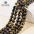 Wholesale 3A Natural Yellow Blue Tiger Eyes Beads 4-14 Pick Size Handmade Jewelry Fashion Gift Accessories for Man