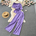 One Size   Leisure Fashion Set Summer New One Shoulder Off Shoulder Top Versatile Wide Leg Pants Two Piece Set