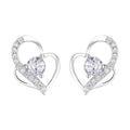S925 Sterling Silver Stud Simple Heart-Shaped Earrings