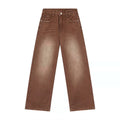 2025 Fashion High Street Boot Cut Cargo Jeans Oversized Monkey Wash Brown Stacked Denim Breathable Winter Jeans for Men