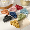 2022 Wholesale Fashion Frosted Hairpin Large Shark Clip Hairs Leaf Hair Claw Clips for Women-New Design Made of Plastic
