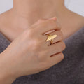 Wholesale Adjustable Country Map Palestine Ring Stainless Steel Tarnish Free 18k Gold Plated Arab Inspired Accessory Ring