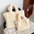 Autumn and Winter Fashion Large Faux Fur Women's Tote Bag Fluffy Soft Plush Lady Large Hand Bags Small Crossbody Bags
