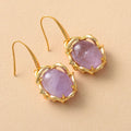 Classic Gold Plated Heart Shape Rose Quartz Dangling Earrings Teacher Jewelry GIC Certified Women's/Unisex Wedding/Anniversary