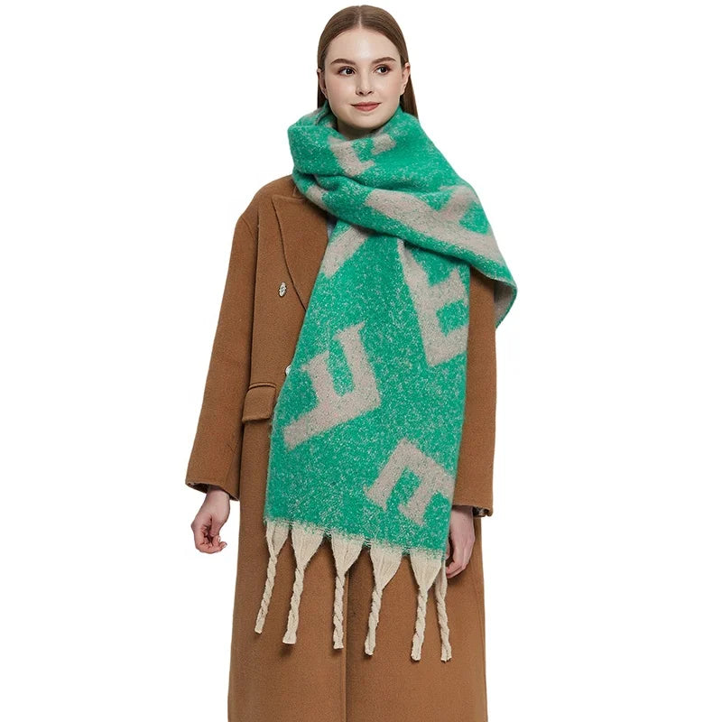Landfond Accessory Women's Warm Scarf Colorful Soft Comfort Elegant Cold Weather Pashmina Shawl Fashion Long Scarf