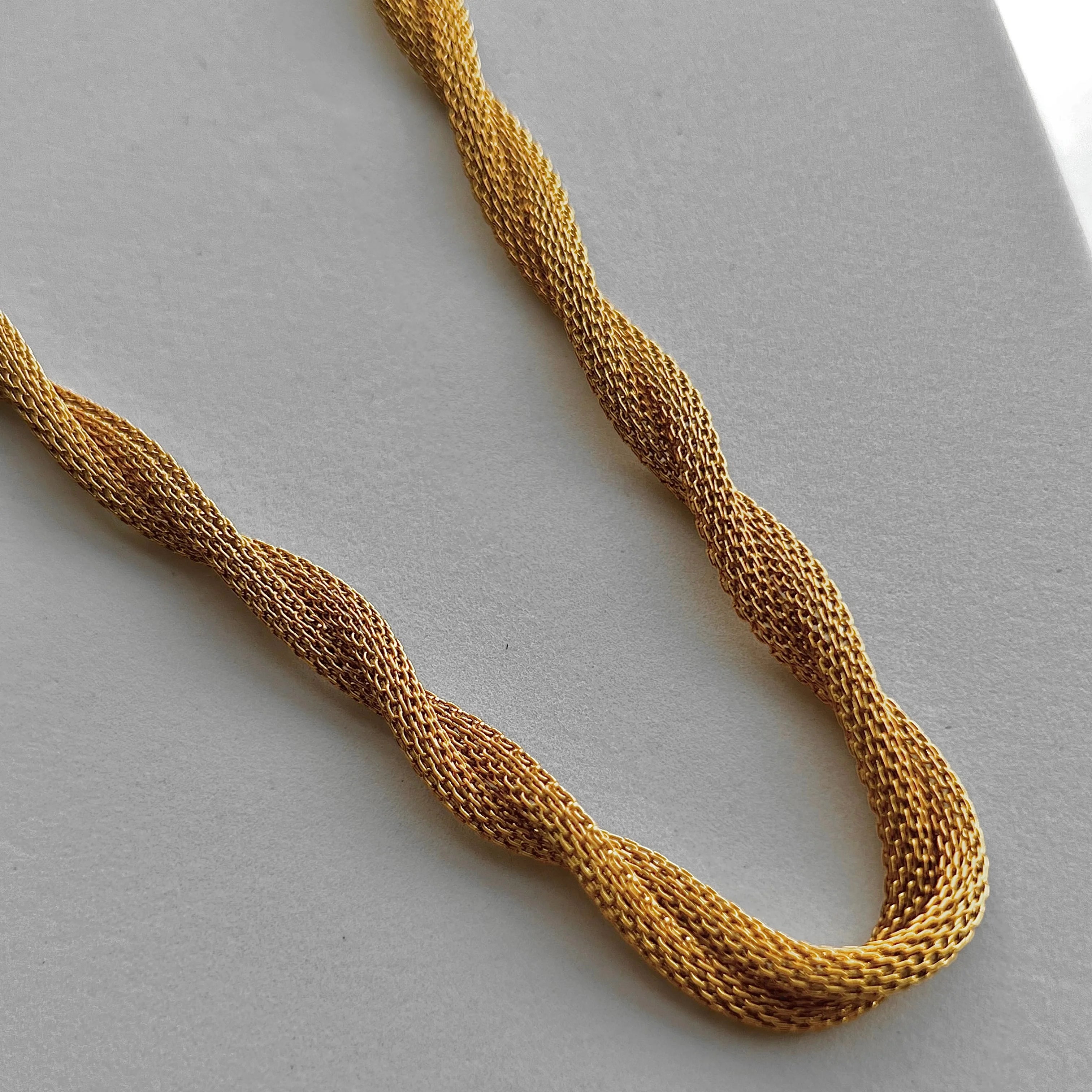 2025 Dazan New Winter18k Gold Plated Stainless Steel Double Layer Tennis Twisted Chain Necklace for Women