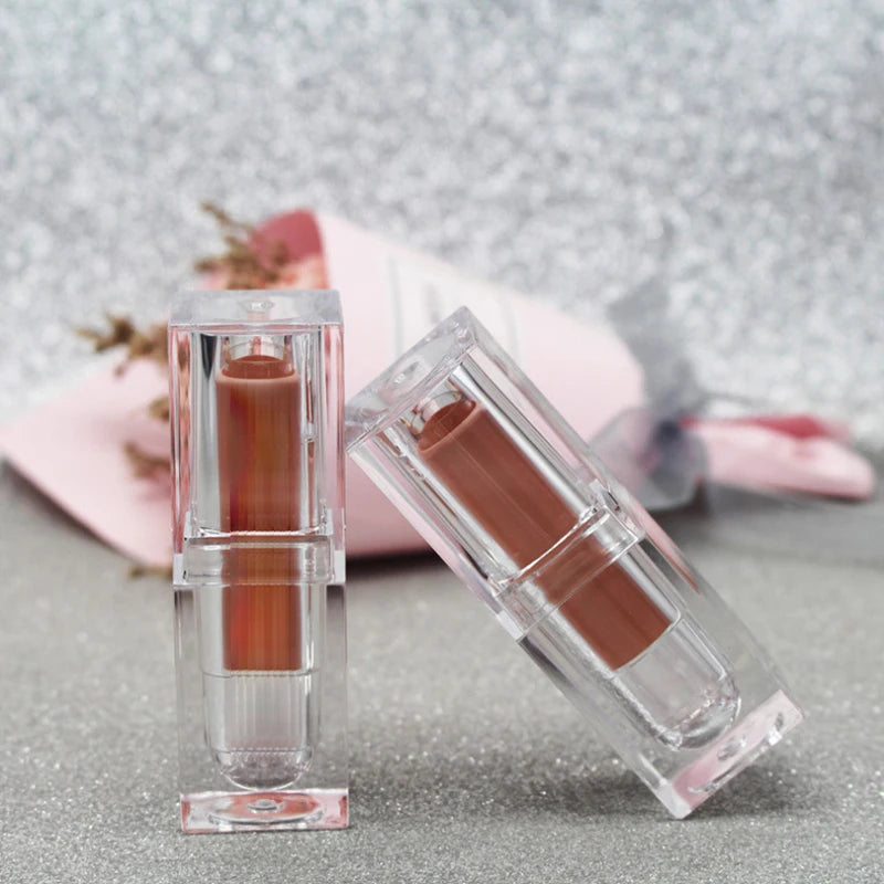 Make Your Own DIY Ice Cube Frost Clear Crystal Empty Square Lip Balm Containers Lipstick Tubes