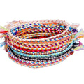 Color Woven Cotton Thread Hand-woven Rope Bracelet Lucky Hand Rope Tassel Friendship Rope Bracelet for Women