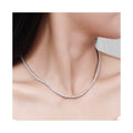0.6ct 2.5mm MOISSANITE Tennis Chain Necklace Iced Out Chains White Gold Plated 925 Sterling Silver Tennis Chocker Necklace