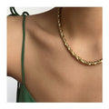 YF4069 Hip Hop Vintage Stainless Steel Non Tarnish Necklace 18K Gold Plated Waterproof Thick Twisted Rope Chain Choker Necklaces