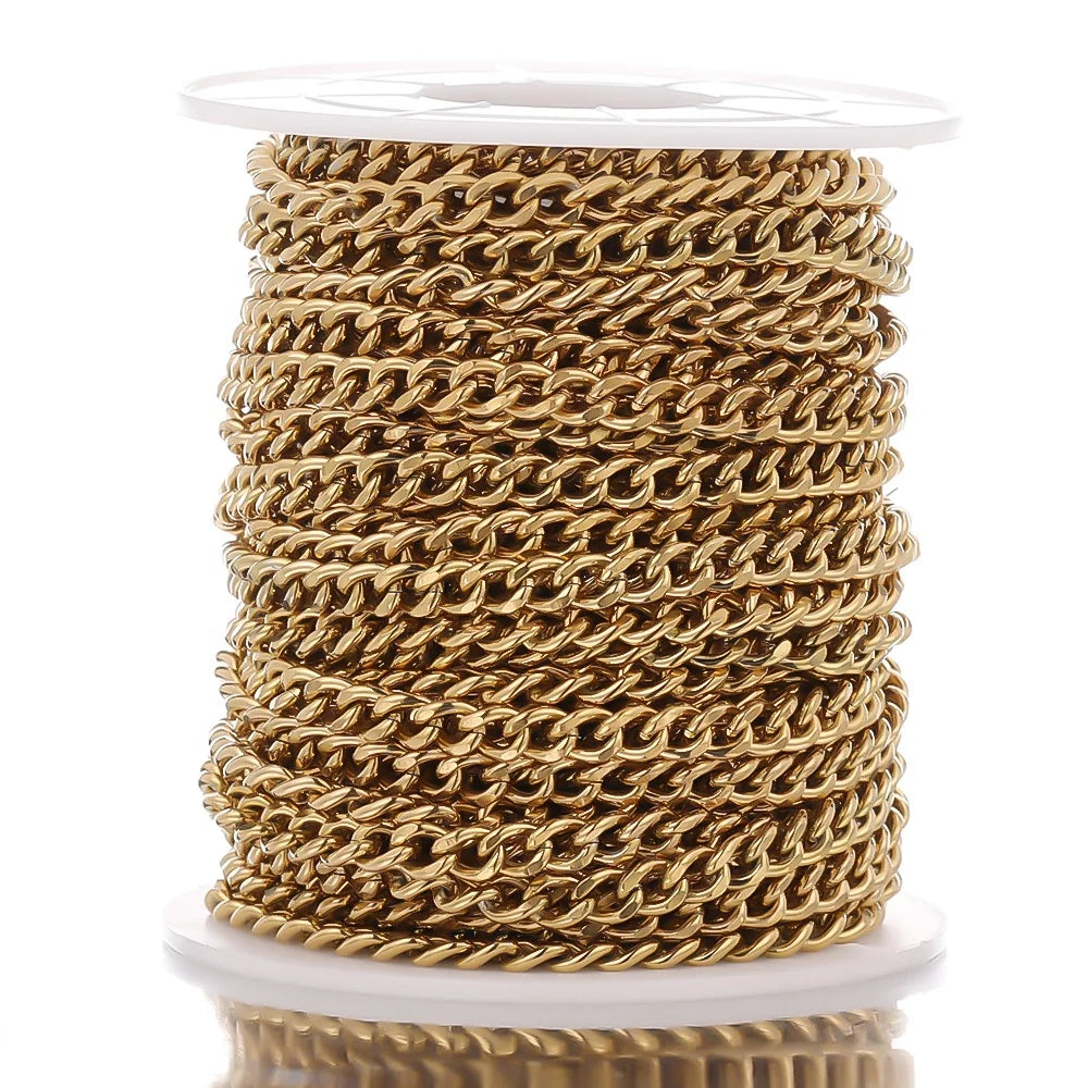 Handmade 1 Meter Stainless Steel Chains Bulk for DIY Jewelry Making Crafts Bracelet Accessories