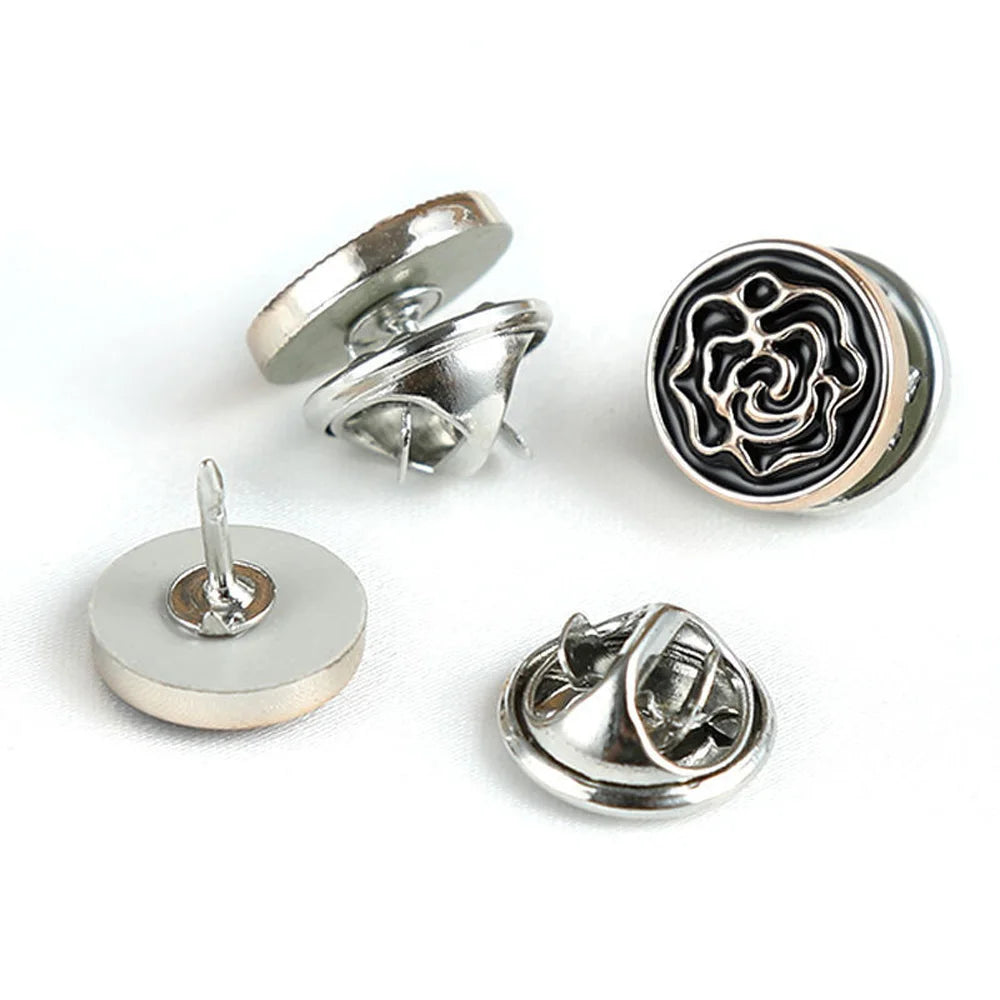 WEGOODZF Alloy No Sew Nail Buckle Brooch & Shoe Charm Anti-Glare Invisible Buttons Shirts Pearl Decor Small Versatile Easy