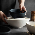 1280Ml Irregular Noodle Bowl Ceramic Crockery Durable Vintage Japanese Stoneware Porcelain Soup Bowl Pho Bowl for Restaurant