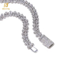 Nuoya 8MM Iced Out Bling Cross Design Bracelet Silver Plated Link Chain Fashion for Men and Women Fine Jewelry Chains Bracelet