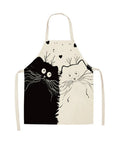 Lovely Cartoon Kitty Pattern Bib Apron Cleaning Apron