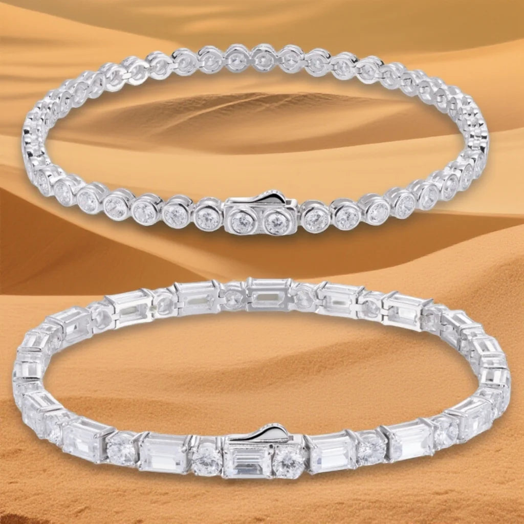 Jasen Jewelry Designs D Grade Moissanite Diamonds 925 Silver Women's Wedding Bracelet for Anniversary