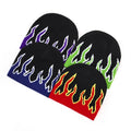 Winter Popular Custom Logo Fire Flame  Cap Jacquard Cuffless Beanies Skull Cap PulloverHat for Women Men