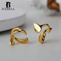 ICEBELA 2026 New Arrival Ear Cuffs 925 Sterling Silver Water Drop Cuff Earrings Personality Gold Ear Clip Cuff for Women
