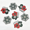 Cute Crystal Christmas Snowflake Gloves Rhinestone Felt Clothes Patches Stickers Diy Shoes Hats Bags Applique Accessories
