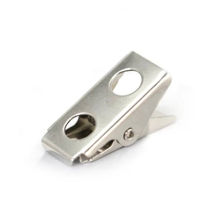 Badge Holder Accessories Clip ID Tag Name Badge Holder Clip Double Holes Card Clips for Staff Shop Assistant