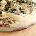 Factory Direct Christmas Pure White Long Fur Tree Skirt Christmas Plush Tree Skirt 78/90/122CM Christmas Ornament Tree Skirt