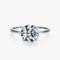 Ailmay 100% 925 Sterling Silver Classic Four Claw Sparkling CZ Finger Rings for Women Wedding Statement Fine Jewelry