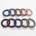 Frosted Matte Stretchable Plastic Spring Bracelet Keychain Wrist Coil Key Holder Key Ring Outdoor Sport