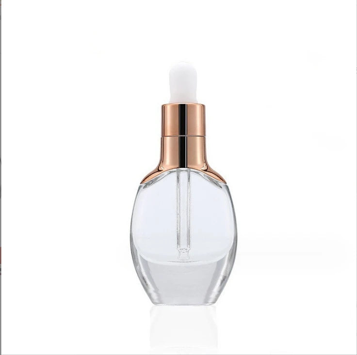 Stock 30ml Thick Bottomed Cosmetic Glass Flask Original Essence Liquid Bottle with 15ml Solution Dropper for Face Cream