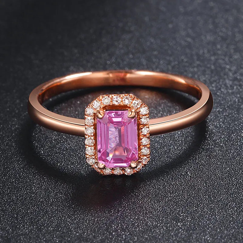 Design Price Bridal Jewelry Aaa Natural pink Sapphire Gold Ring Selling Real 18k Gold Ring