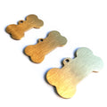 2mm Thickness Brushed Effect Personalized Engraved Brass Bone Pet Tags Personalised Id Name Dog Tag