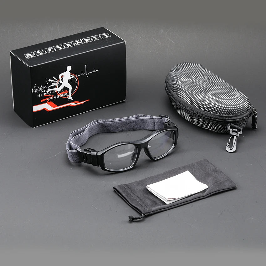 Wholesale Fashion Adjustable Strap Basketball Spectacles Men Sport Goggles Anti Fog Sports Glasses With Case